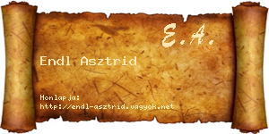 Endl Asztrid névjegykártya